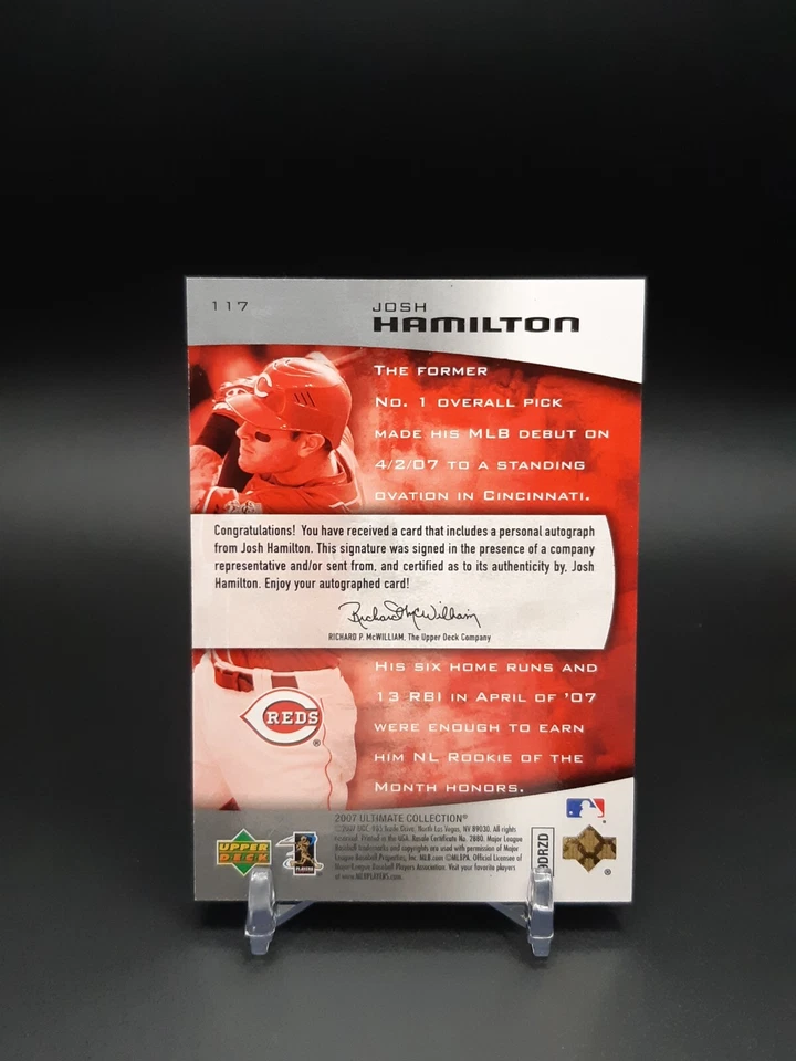 2007 UD Ultimate Collection Josh Hamilton Rookie Signatures /299 - Image 2 of 2