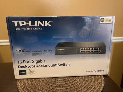 TP-Link TL-SG1016D 16-Port Gigabit Desktop Rackmount Metal Case Ethernet Switch