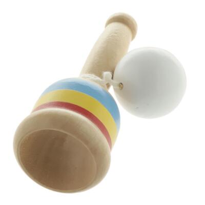 Holz Kendama Ball und Tasse Geschicklichkeitsspiel traditionelles japanisches Spiel Spielzeug weiß