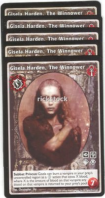 Gisela Harden, The Winnower x5 Harbinger of Skulls BL VTES Jyhad