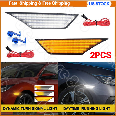 Sequential Switchback LED Side Turn Signal Light For 2016-2021 Honda Civic IP67
