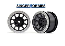 Traxxas 2480 Wheels, 2.2" Black, Satin Chrome Beadlock  2  Bandit Rear TRA1