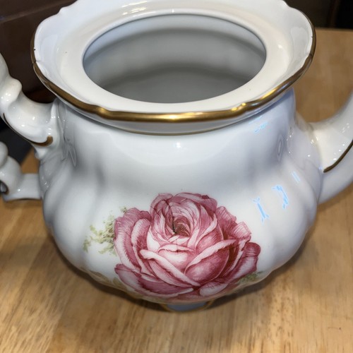 Hutschenreuther Selb Sylvia Pink Rose TEA POT With Lid - Picture 7 of 9