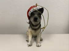 German Shepherd Dog Christmas Xmas Ornament Cute Resin New Red Santa Hat