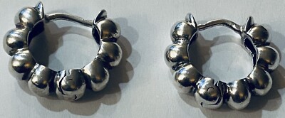 ZINA BEVERLY HILLS VINTAGE TAUSENDFÜSSLER DRUCKKNOPF CREOLEN - 1/2''