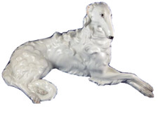 Augarten Porcelain Largest Size Painted Borzoi Dog Figurine Porzellan Hund Wien