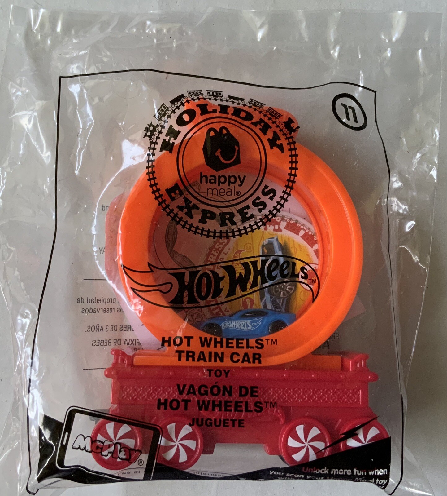 McDonald’s Happy Meal Toy HOLIDAY EXPRESS Hot Wheels Train Car #11
