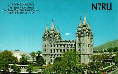 Salt Lake City Utah N7RU QSL Radio Postcard