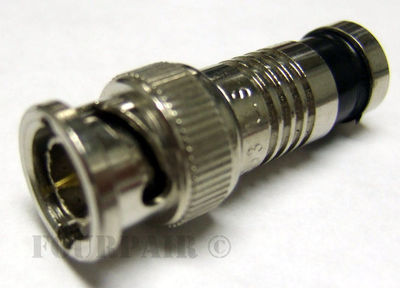 RG59 Coax Cable BNC Male Waterproof Compression Connector CCTV Surveillance