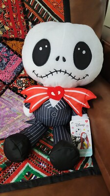  Jack Plush Nightmare Before Christmas Disney NBC Red Bow Valentine's Day NWT