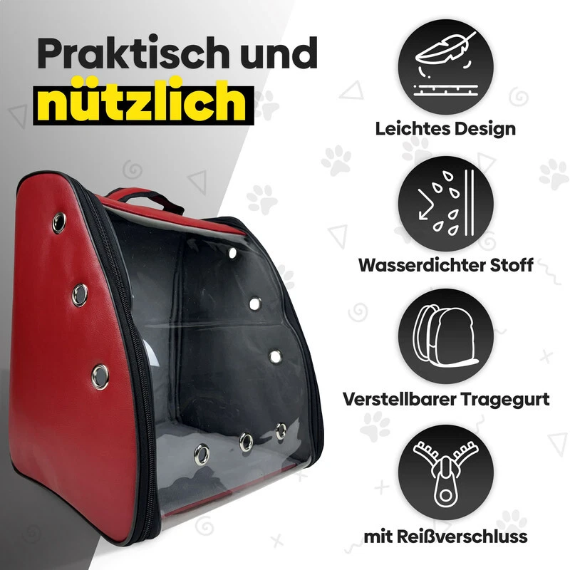 EVE Textile® Haustierrucksack Tragetasche Hunderucksack Katzenrucksack Klein - Bild 3 von 4