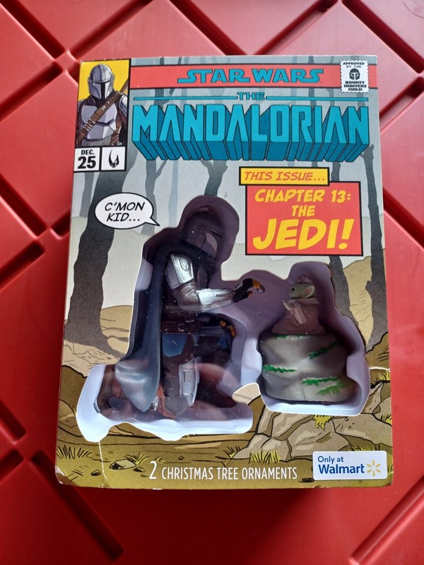 V New Hallmark Mandalorian and Grogu Ornaments 2023 Walmart Comic Book Shape