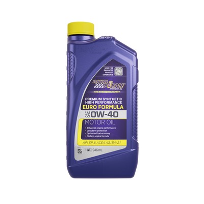 Royal Purple 11484 SAE 0W-40 High Performance Synthetic Motor Oil 0W40 1 Quart