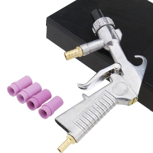 Replacement Siphon Feed SANDBLASTER GUN +4 Ceramic TIPS Sand Blast