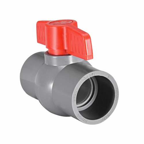 40MM PVC BALL VALVE GREY 1 1/2" BSP - 40MM FEMALE/FEMALE THREADED ENDS - Picture 2 of 3