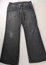 Calvin Klein Jeans Corduroy Lean Bootcut Womens 10 Black Flap Pocket Y2K Mid Ris