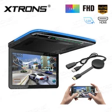 13.3" Screen 1080P Car Flip Down Roof Mount Monitor HDMI +Mirror Screen Dongle