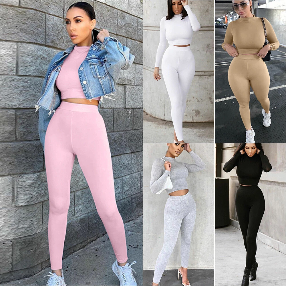 Yoga Set Womens Ladies Gym Fitness Workout Sport Suit Leggings Top