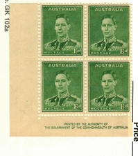 Australia #180 MNH Block (4 Stamps) King George VI