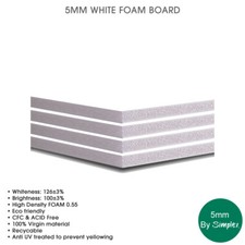 5 sheets A1 Foam Board 5mm (5 pack)  WHITE Ref: FB114_5, High Quality Guaranteed