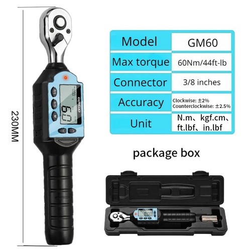 Digital Torque Wrench Ratchets 1/4“ 3/8” 1/2” Torque Adapter 10-200N.m. Spanner - Picture 22 of 23