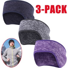 3 PCS Winter Fleece Ear Warmers Muffs Headband for Men Women Ski Running Cycling