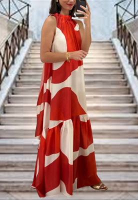 hm red maxi dress Hm Voluminous Maxi Dress Red Patterned, Casual Dresses For Women, M, Printmulti, Viscose Blend