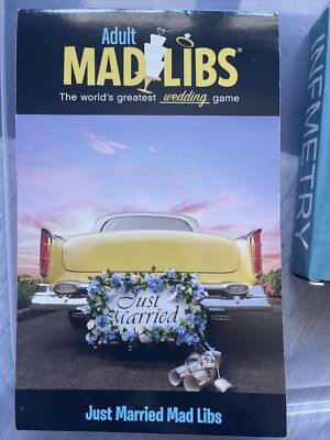 Gift Set :Just Married Mad Libs, 100 Things To Do Book/dice , Wine Cork Light