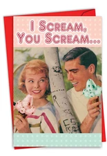 1 Funny Valentine's Day Card with Envelope - I Scream You Scream C1642VDG