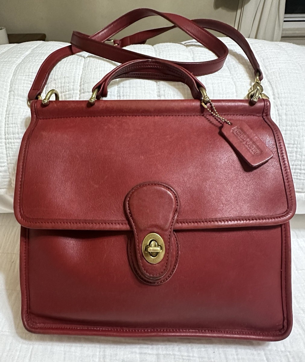 VINTAGE COACH WILLIS RED LEATHER TOP HANDLE CROSSBODY VINTAGE COACH WILLIS RED LEATHER TOP HANDLE CROSSBODY