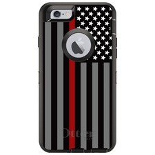 OtterBox Defender for iPhone / Samsung Galaxy - Thin Red Line Flag Fire Rescue