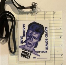 David Bowie Aladdin Sane '73 Tour After Show Guest Laminate Pass Repro