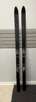 Vintage SNOW SKIS Pair wall art cabin decor weathered set man cave sports black
