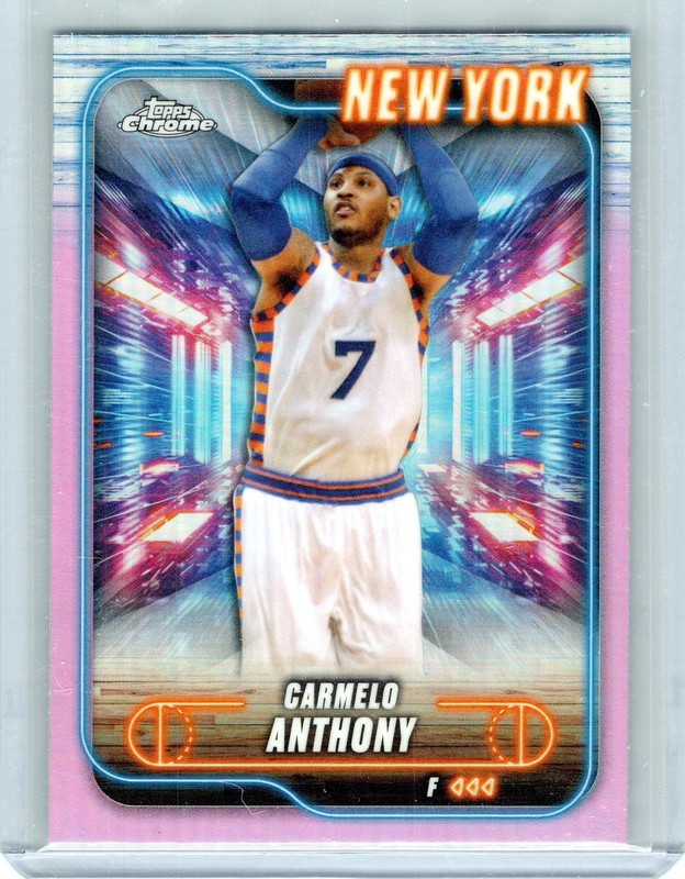 Carmelo Anthony 2025 Topps Chrome Basketball Pink Refractor #83 New York Knicks