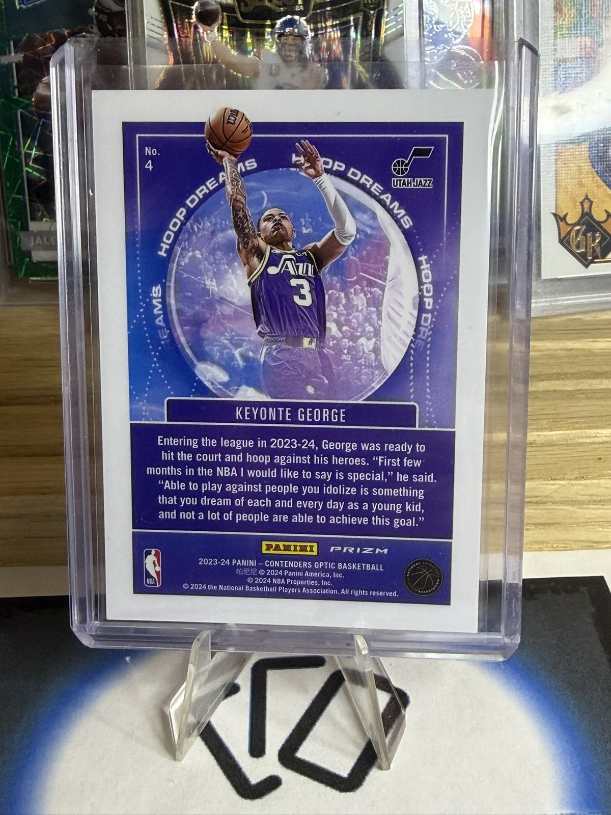 2023-24 Panini Contenders Optic #4 Keyonte George Hoop Dreams