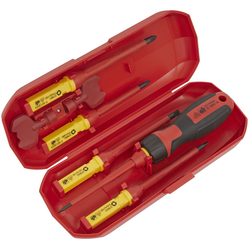 Sealey Premier Interchangeable Screwdriver Set 8pc - VDE Approved