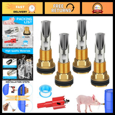 4PCS Automatic Pig Waterer Nipples, Stainless Steel Hog Drinker Kit for Goats