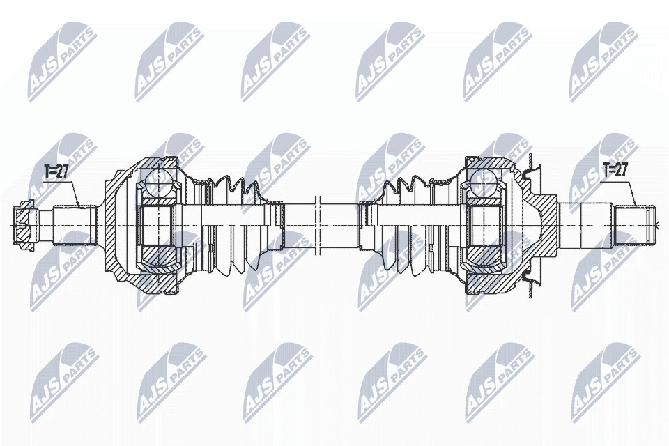 Driveshaft Rear Axle Right 7-Speed Automatic Transmission NPW-ME-156 NTY - Image 8