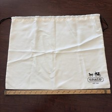 Coach Leatherware Dust Bag Purse Handbag Cover Drawstring 19x15" Ivory Satin