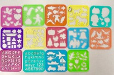 Vintage Tupperware Stencils Lot Of 14 Tuppertoys Art Crafts Draw 1980s Some Rare