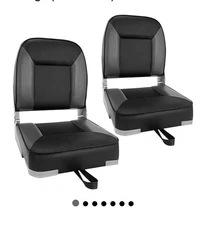 Boat Seats 2 Pack, Skureay Low/High Back Fishing Folding Boat Seat Waterproof