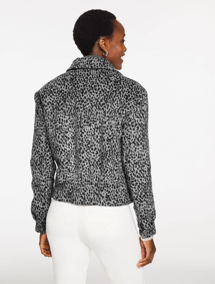 Brushed Jacket - Snow Leopard at Talbots, NWT $229, All size a available. - Image 2 of 3