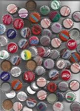 100 ASSORTED BOTTLE CAPS USED &  UNUSED  COCA-COLA & ASSORTED OTHERS      Lot 1