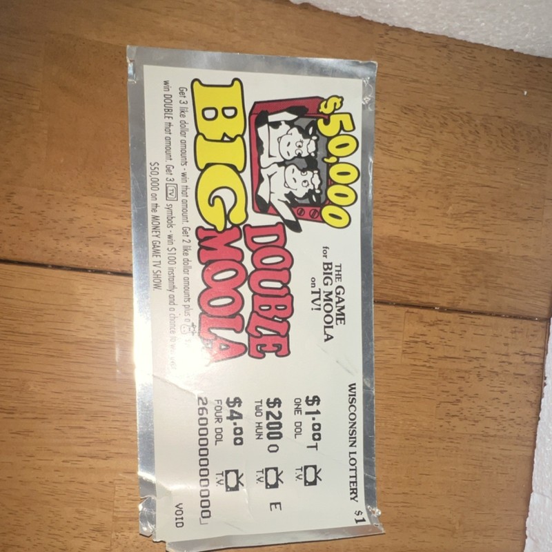 Oversized Display Lottery Ticket Wisconsin Lottery