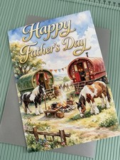 Gypsy Caravan & Cob Horse Father?s Day Card A5 Size Greetings Cards