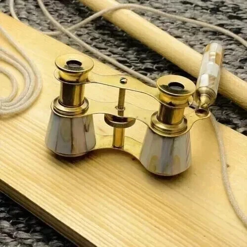 Opera Binoculars Vintage Brass Pearl Handle Antique Binoculars Telescope Gift - Image 2 of 4