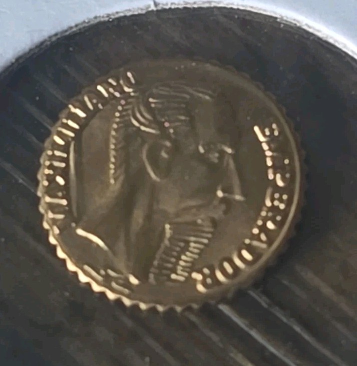 EMPERADOR MAXIMILIANO 1865 B  MEXICAN Miniature Gold Coin