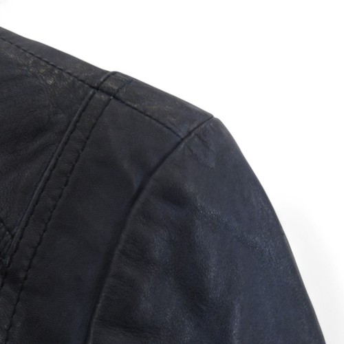 Sienna De Luca Vintage Leather Biker Jacket UK Large 14 EU 42 Blue Preloved - Picture 7 of 24