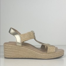 Vionic Calera Metallic Gold Espadrille Wedge ...