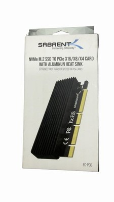 SABRENT M.2 NVMe SSD to PCIe X16/X8/X4 Adapter x1 4.0 Card., Black 